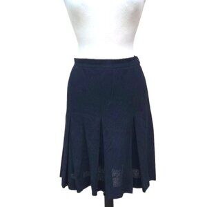 Vintage Yves Saint Laurent / YSL Classic Black Pleated Knee-Length Skirt - 8